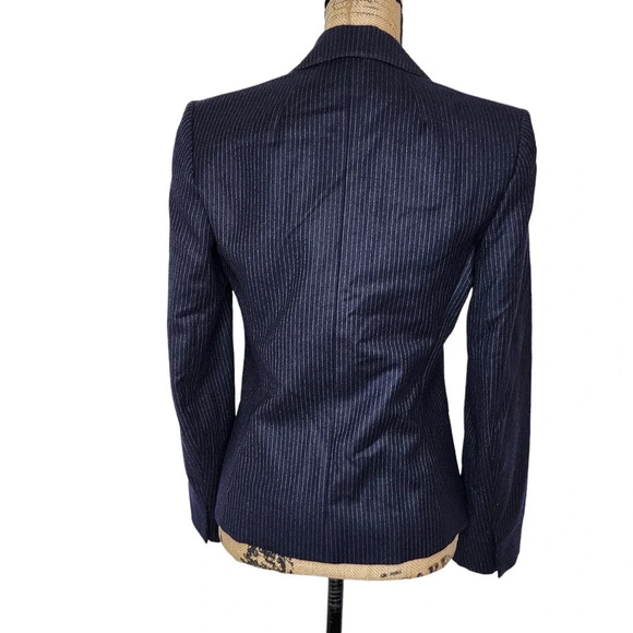 Harve Benard Womens Single Breasted Pinstripe Wool Blazer Suit Jacket Medium - Picture 4 of 11